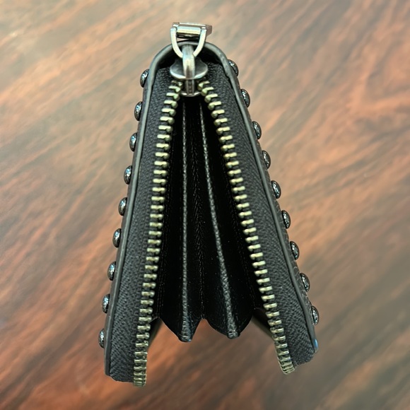 Coach Leather Studded Accordion Zip - Picture 4 of 7